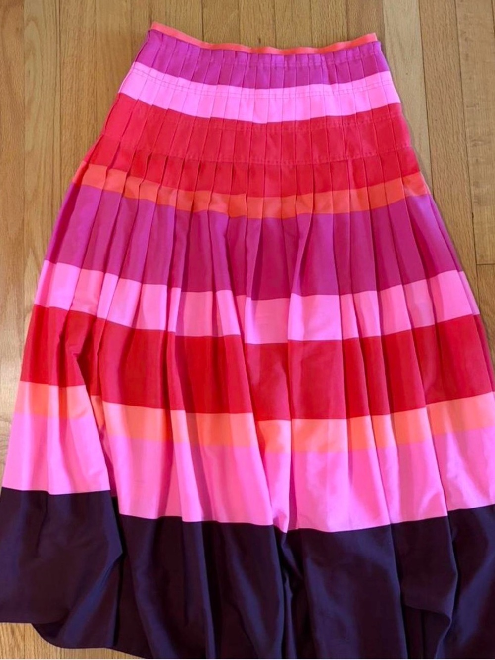 Banana Republic Pleated Striped Maxi Skirt in Pink, Red, Orange and Purple - Picture 3 of 7